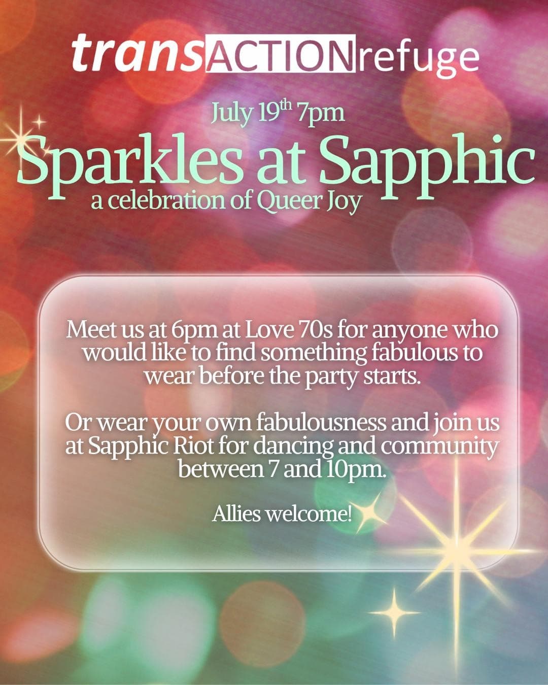 Sparkles at Sapphic - A Celebration of Queer Joy event
