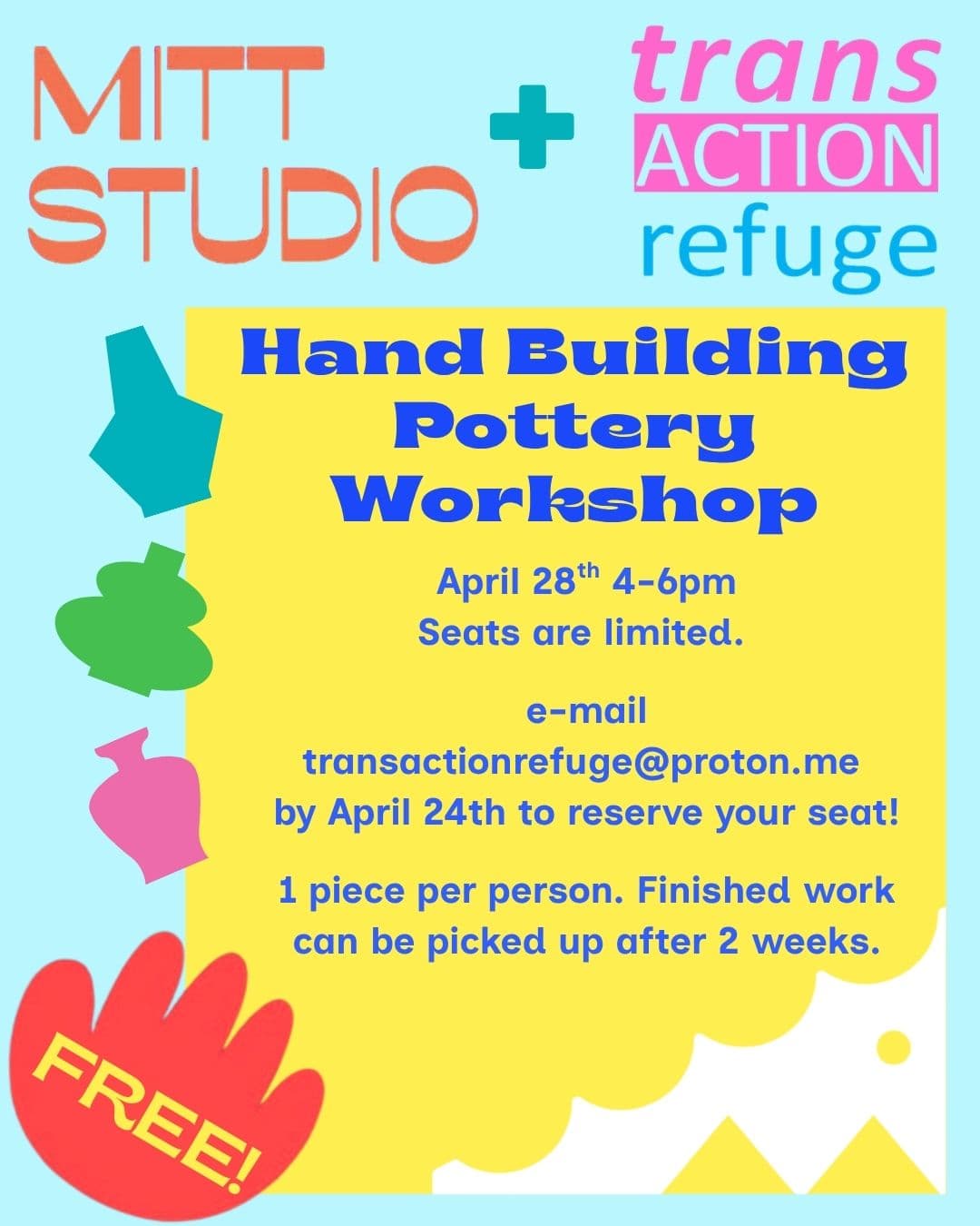 Hand-building pottery workshop event