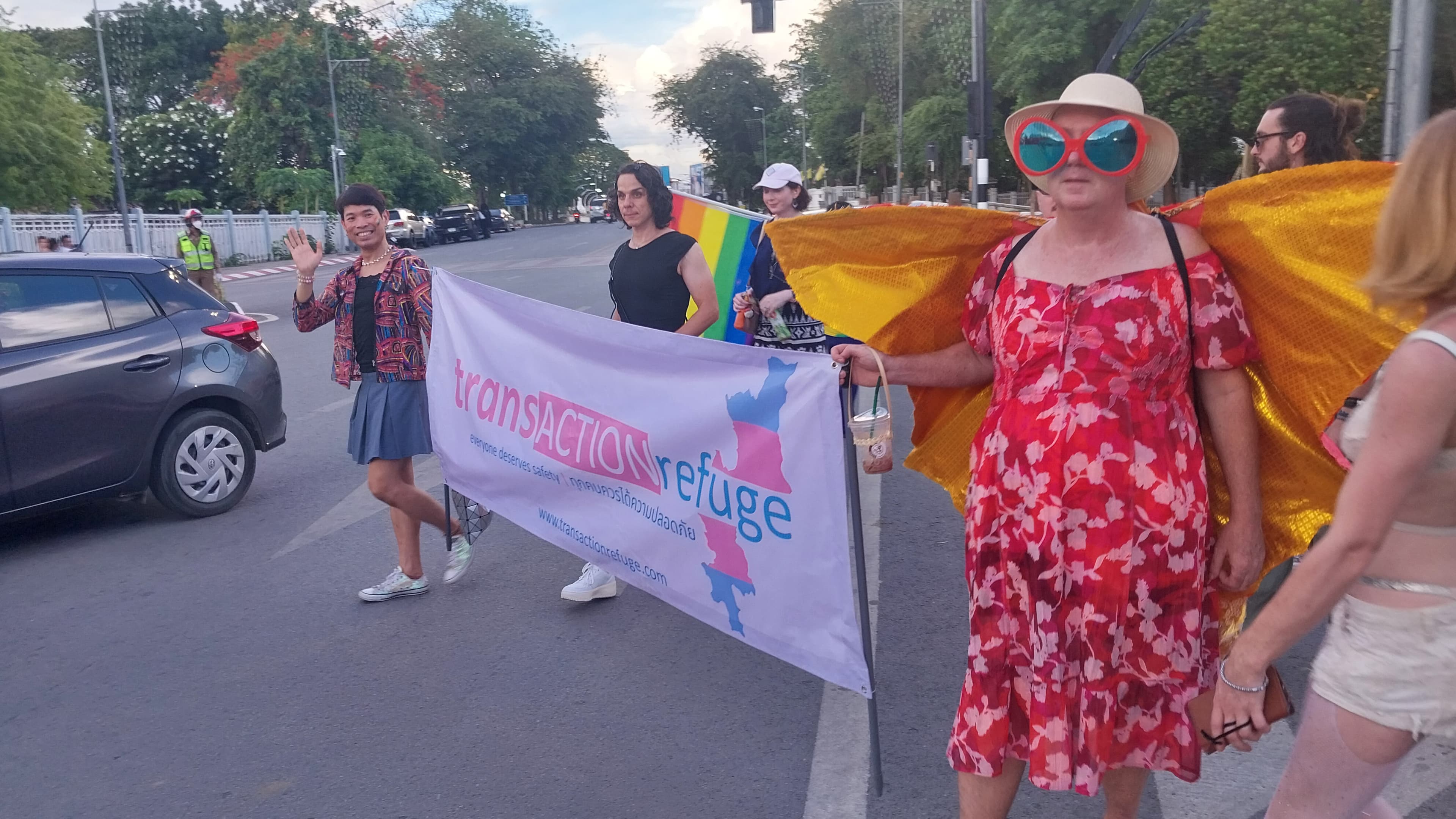 Marching together with the Trans Action Refuge banner