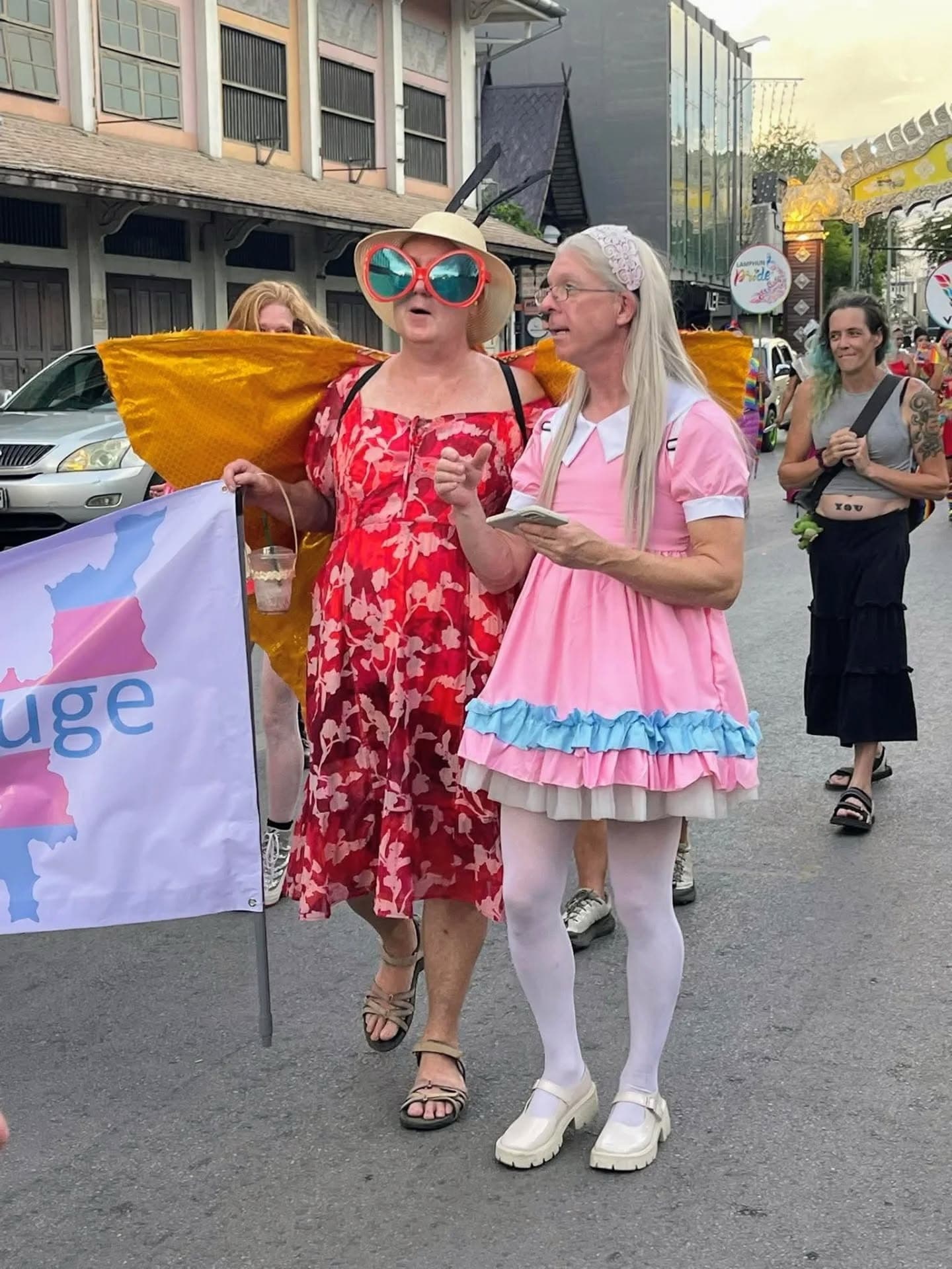 Friends celebrating at Pride
